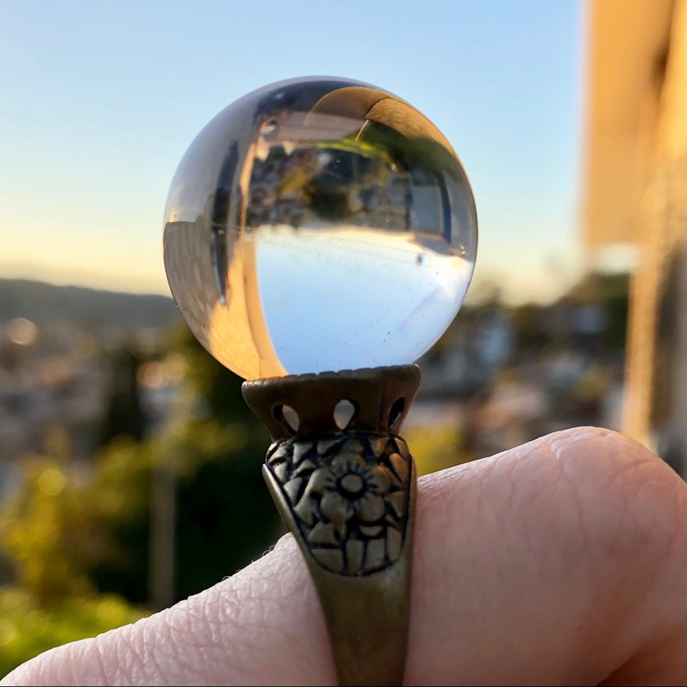 Crystal ball ring psychic scrying oracle occult - Picture 3 of 7